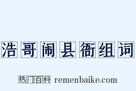 浩哥闹县衙组词是什么意思的图片